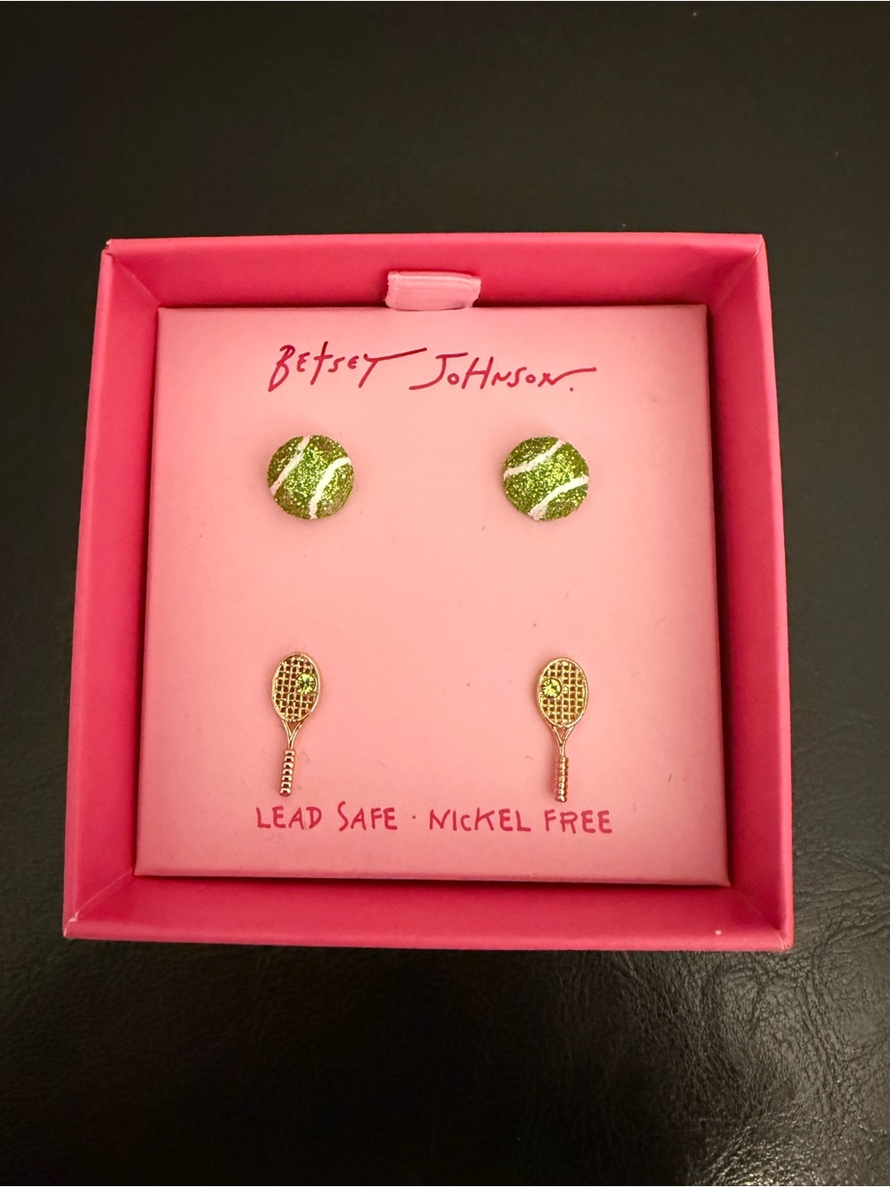 Betsey Johnson Tennis Earrings-2 Pairs.  NWT